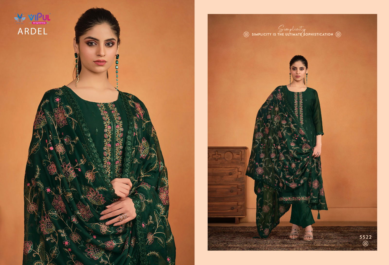 Ardel By Vipul Embroidery Work Designer Salwar Kameez Wholesale Shop In Surat